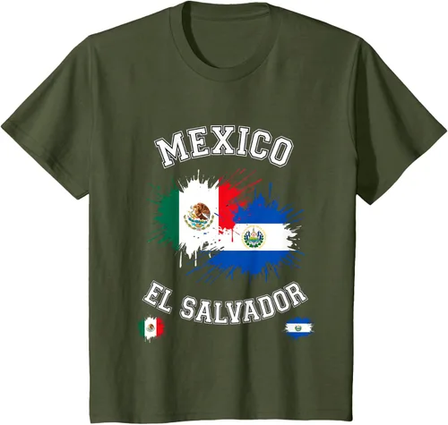 Vista 10 de Camiseta de recuerdo de la bandera vintage de El Salvador de México