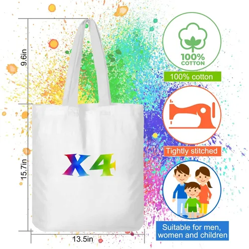 Vista 3 de Vodolo Bolsas blancas para teñido anudado (4 unidades), kits de teñido anudado para adultos, niños, mujeres, grupos grandes, bolsas de algodón