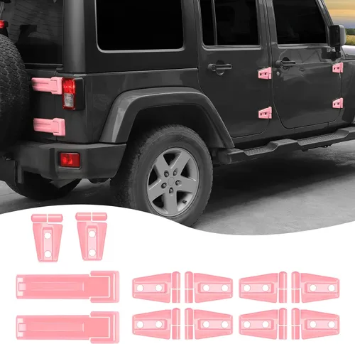 Vista 14 de Hoolcar Bisagra de puerta del capó del motor, bisagra de la puerta trasera, cubierta de bisagra de puerta de ABS, accesorios para exteriores Negro