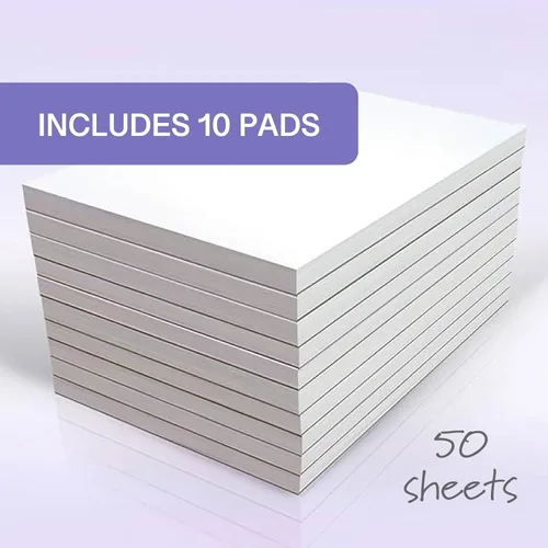 Vista 3 de Blocs de notas – Blocs de memos – Cuadernos de notas – Blocs para escribir – ¡10 paquetes con 50 hojas cada uno!