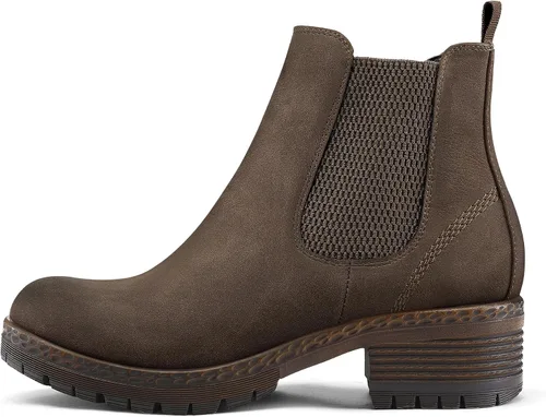 Vista 7 de mysoft Chelsea - Botines para mujer, con cremallera lateral, tacón bajo, con suela de lengüeta, botas cortas