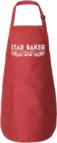 Vista 6 de Donkey Tees Star Baker - Delantal para hornear – 2 bolsillos delanteros de cocina, unisex, ajuste largo con lazos traseros Negro