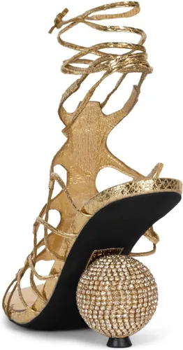 Vista 3 de Jeffrey Campbell plataforma para mujer, Serpiente metálica dorada