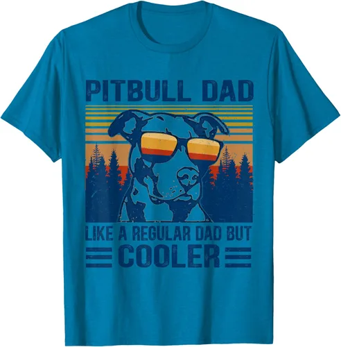Vista 9 de Camiseta divertida retro de Pitbull Dad Like A Regular Dad But Cooler Gris Oscuro