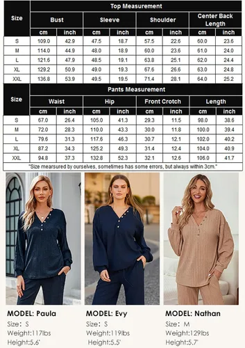 Vista 5 de Ekouaer Conjunto de 2 piezas para mujer, conjunto de suéter de punto de gran tamaño, conjunto de sudadera casual a juego