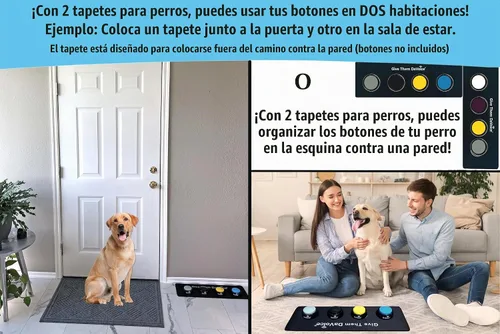 Vista 4 de DaVoice Tapete de botones de comunicación para perros y 36 puntos adhesivos (8 círculos) para entrenamiento de botones que hablan para mascotas