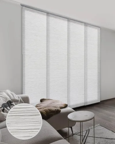 Vista 14 de GoDear Design - Persianas verticales ajustables para puertas corredizas, riel extensible de 45.8 a 86 pulgadas de ancho, cortinas de panel