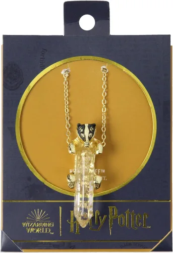 Vista 4 de Harry Potter Hufflepuff Badger House - Collar con colgante de piedra de gema animal