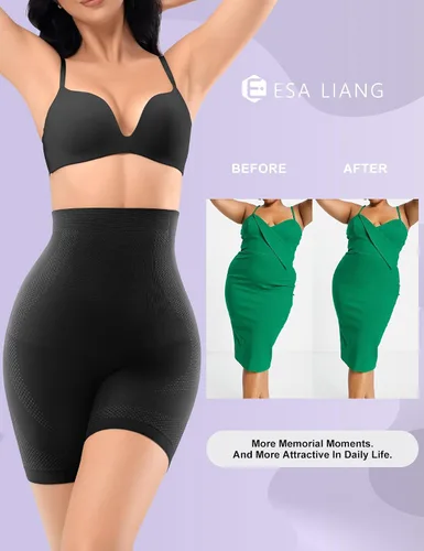 Vista 5 de Pantalones cortos moldeadores para mujer con control de abdomen