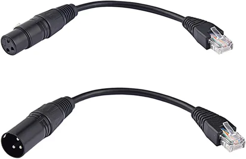 Vista 5 de 11.8 in RJ45 macho a XLR 3 Pin macho/hembra Cable adaptador (XLR 3 Pin macho)