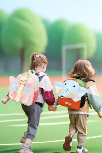 Vista 6 de CAMTOP Linda mochila para niños pequeños, diseño de dibujos animados en 3D, bolsas escolares de 1 a 3 años para guardería, bolsas de viaje, 3D
