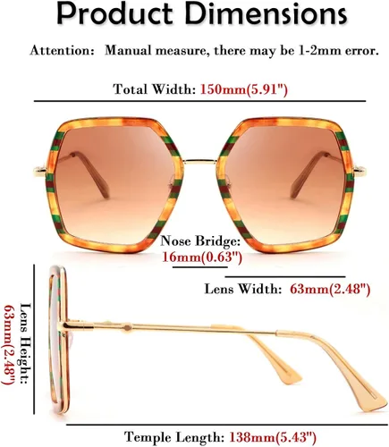Vista 5 de FEISEDY Women Large Hexagon Inspired Sunglasses Fashion Irregular Design Style Geometric B2503
