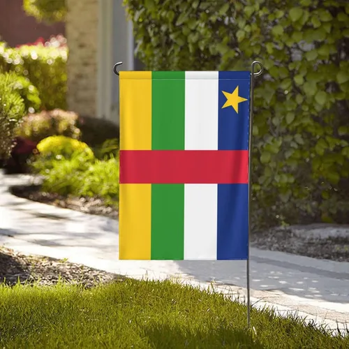 Vista 2 de Flag of the Central African Republic Garden Flag 12.5"x18" Inch Double Sided Garden Flags Home Lawn Outdoor Decor Flags Party Banner Welcome Flag