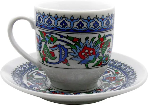 Vista 3 de Taza de café turco y platillo (6 juegos) 12 piezas