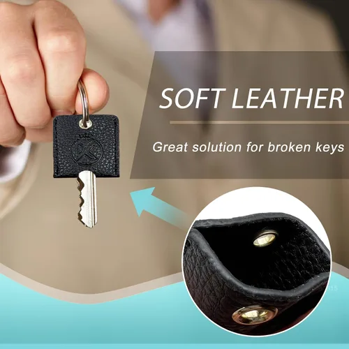 Vista 4 de KRSURERICHER Funda de cuero suave para llaves, 3 piezas de llavero protector para llaves rotas, llaves de coche