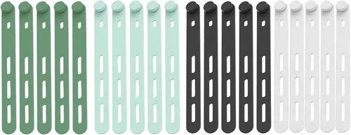 Vista 9 de Paquete de 10 bridas de silicona reutilizables, organizador de cables ajustables para auriculares, cargador de teléfono, cables de computadora