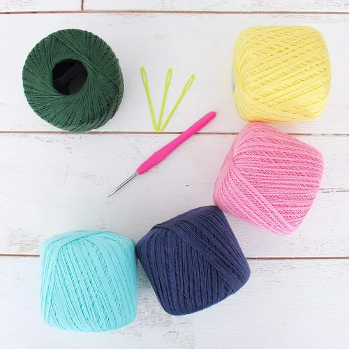 Vista 12 de ThreadArt - Hilo de ganchillo 100% algodón, tamaño 10, cinco bolas de 1.76 oz Soft pure cotton crochet thread for lace, doilies, amigurumi and