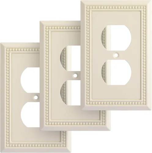 Vista 23 de Henne Bery Sunken Pearls - placa decorativa de pared, placa decorativa de pared, tapa de salida de la placa del interruptor, aleación de zinc sólida