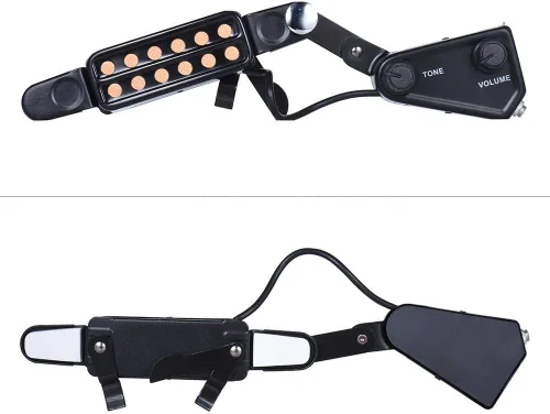 Vista 7 de TraderPlus 12 SoundHole - Transductor electroacústico de pastilla para guitarra, Preamplificador magnético para guitarra acústica con control