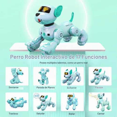 Vista 3 de VATOS Nuevo Robot Perro Inteligente con Control Remoto para Niños, 17 Funciones Interactivas Divertidas Inteligente Programable Cachorro Robótico