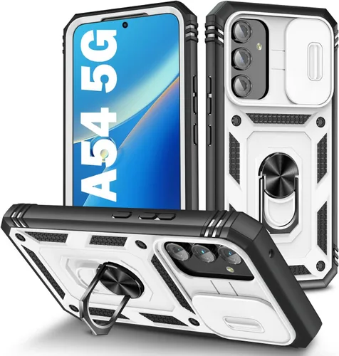 Vista 113 de PASNEW Funda militar para iPhone 13 Pro Max, cubierta de cámara deslizante y soporte de anillo de metal de 360°, carcasa rígida multicapa resistente