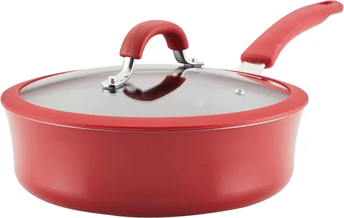 Vista 13 de Rachael Ray Cook + Create Sartén Sauté Antiadherente con Tapa, 3 Cuartos, Azul Agave