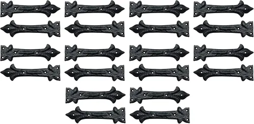 Vista 13 de Adonai Hardware Adonijah Bisagra falsa de aluminio para montaje frontal (6.5" x 12 Pack, Negro mate) para puertas de granero, puertas, armarios