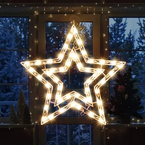 Vista 2 de Luces de silueta de ventana de Navidad de 14 pulgadas, escultura de Navidad de 50 litros, incluye: estrella x1