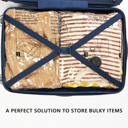 Vista 6 de Bolsas de almacenamiento al vacío, bolsas de sellado de embalaje de compresión para ropa, ropa de cama, edredones, mantas, almohadas, 14 pequeñas