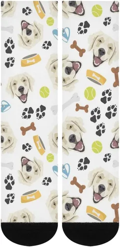 Vista 6 de FunnyStar Smiling Dog Golden Retriever - Calcetines de compresión hasta la rodilla para mujeres y hombres, para ocio de fiesta