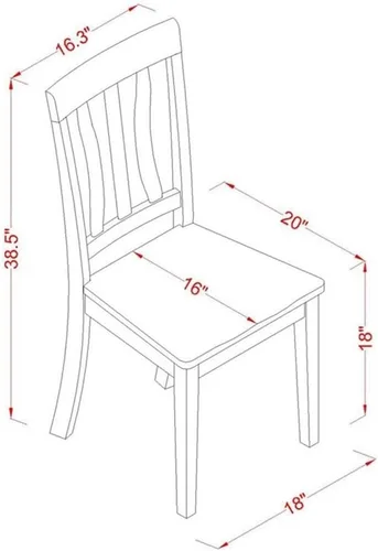 Vista 6 de East West Furniture NDAN3-BCH-W - Juego de mesa de comedor moderno de 3 piezas que contiene una mesa rectangular de madera con gotas y 2 sillas