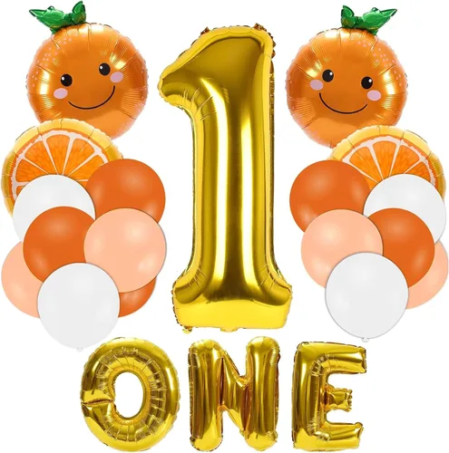 Vista 8 de Whaline 30 piezas de decoración de primer cumpleaños de fresa, globos número uno, letras UNO, globos de fresa, globos rosados y verdes para bayas