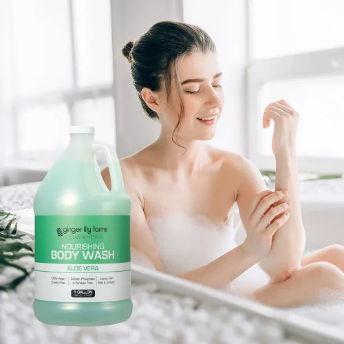 Vista 6 de Ginger Lily Farms Club & Fitness Gel de Ducha Corporal Nutritivo, 100% Vegano y Libre de Crueldad, Gel de Baño y Ducha para Hombres y Mujeres, Aroma