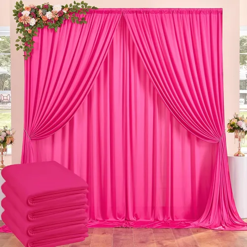 Vista 42 de Cortinas de fondo negras negras sin arrugas para fiestas, cortinas de tela gruesa para telón de fondo de fotos para cumpleaños, bodas, baby shower