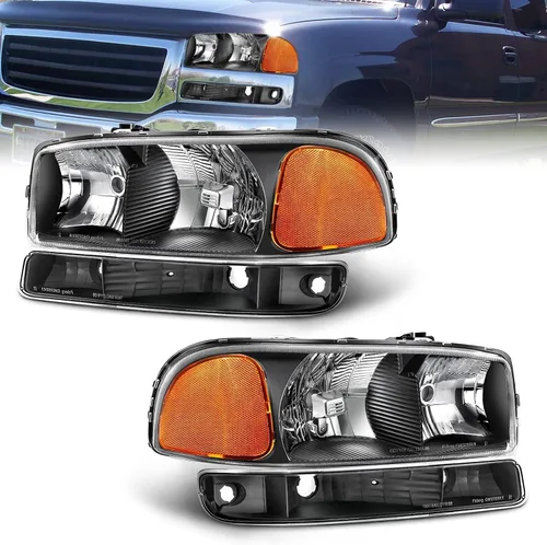 Vista 11 de AS Conjunto de faros delanteros compatible con 2007 2008 2009 2010 2011 2012 2013 2014 Sierra/07-13 GMC Sierra 1500/07-14 GMC Sierra 1500HD 2500HD