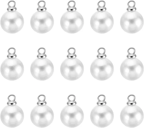 Vista 9 de PATIKIL 150 cuentas de perlas de perlas de imitación de perlas colgantes de bricolaje para hacer joyas, pulseras, aretes, collar