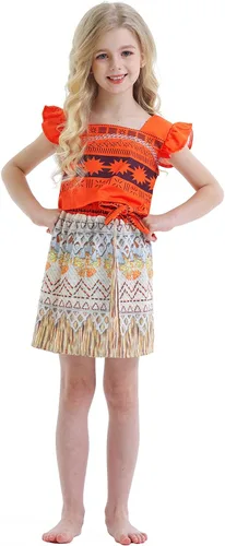 Vista 2 de AmzBarley Conjunto de falda de disfraz de princesa para niñas, disfraz de fiesta de cumpleaños, disfraz de Navidad con accesorios