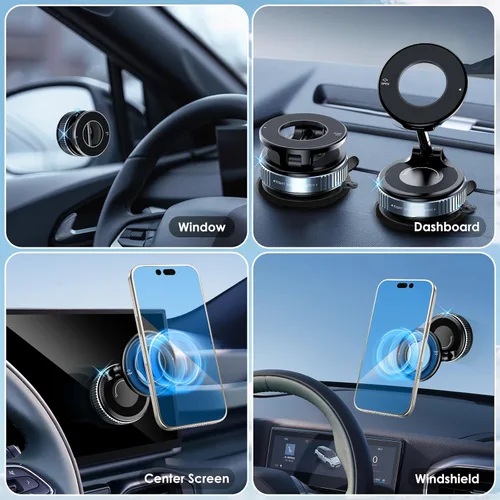 Vista 3 de Soporte magnético de teléfono para automóvil, modelo 2026 N52 Magnets Pro, succión ultra fuerte de 108 libras, regalo ideal para conductores, regalo