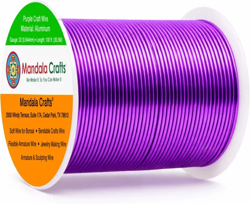 Vista 89 de Mandala Crafts - Alambre de aluminio anodizado de calibre 22 para hacer joyas - 137.2 m de alambre flexible surtido y coloreado - Doble para bonsái