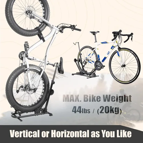 Vista 4 de CyclingDeal Soporte vertical para bicicleta – para bicicletas de carretera MTB con ancho máximo de neumático de 5 pulgadas – Estante