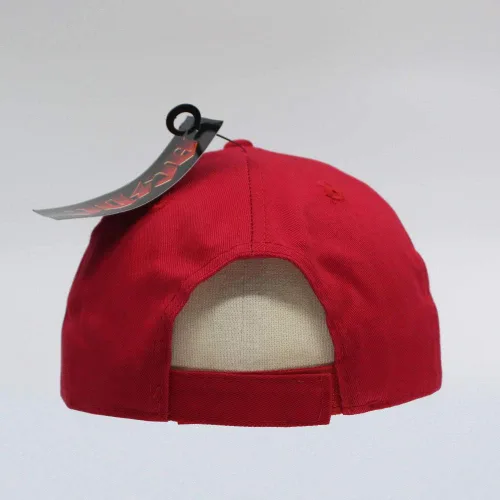 Vista 4 de Gorra de béisbol ajustable con banda de roca dura de color rojo y blanco, Beísbol, talla única