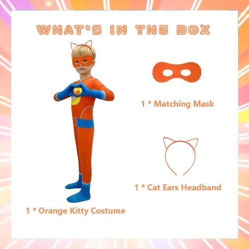 Vista 3 de Lindo disfraz de cosplay para niños con máscara y diadema, 3-10 años