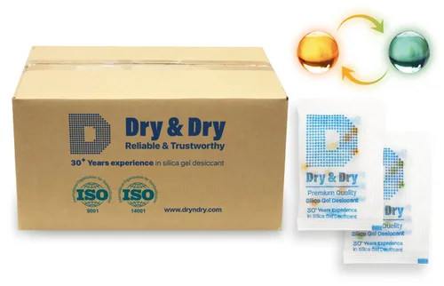 Vista 29 de Dry & Dry - Paquetes de gel de sílice naranja indicador de 1 gramo, deshumidificadores desecantes, paquetes de gel de sílice seguros para alimentos