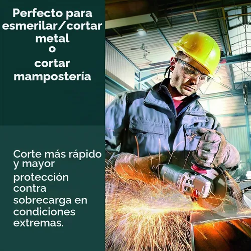 Vista 3 de Metabo WEV15-125 HT Amoladora angular, con traba, de 13.5 amperes, con 2800 a 9600 revoluciones por minuto, con elementos electrónicos y alto par