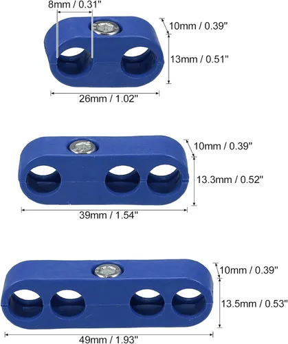 Vista 4 de X AUTOHAUX 2 Unidades 0.276 in-0.315 in Motor de coche Bujía Separador de Alambre Telares Divisor Organizador Abrazadera Plástico Azul