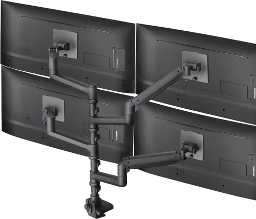 Vista 14 de VIVO Soporte de escritorio extra alto para monitor ultraancho doble con brazo neumático para pantallas de hasta 49 pulgadas, abrazadera resistente