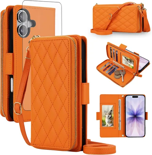 Vista 69 de Asuwish Funda compatible con iPhone 6/6s/7/8/SE 2020 2022 con cremallera y bloqueo RFID, protector de pantalla, correa cruzada i6 i7 i8 7s 8s SE2020