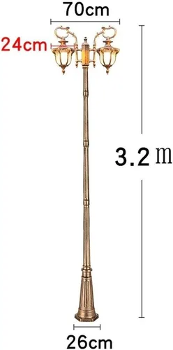 Vista 7 de Vintage 1.85m2.1m2.35m2.65m2.95m3.2m Decking Patio Post Lighting Highlight Outdoor Waterproof Courtyard Lamp Anti-Rust Die-cast Aluminum Post Pole