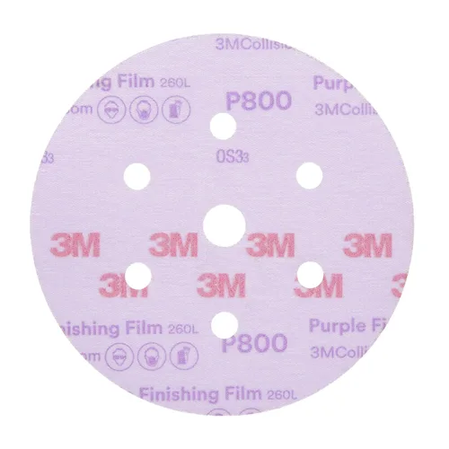 Vista 8 de Disco de película para acabado púrpura antipolvo, modelo P1 3769 de 6 pulgadas, de 3M, P600, 3