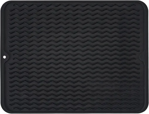Vista 23 de Tapete de silicona para secado de platos para múltiples usos, fácil de limpiar, ecológico, tapete escurridor de platos resistente al calor